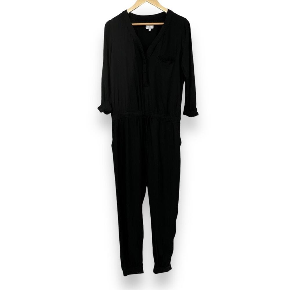 Alternative Apparel Long Sleeve Jogger‎ Jumpsuit Women' L Black with Pockets